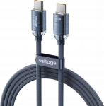 Kabel USB-C / USB-C Voltage PureCrystal 100W PD 100cm niebieski