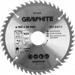 Wood cutting disc GRAPHITE, 160 x 2.0 x 30 mm, 48 teeth, TCT