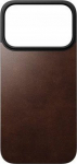 NOMAD Magnetic Leather Back - magnetic overlay on iPhone 17 Pro compatible z MagSafe, Horween leather (rustic brown)