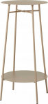 Koopman Beige metal table with two-level stool 35x60cm