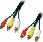 Kabel Lindy RCA (Cinch) x3 - RCA (Cinch) x3 20m czarny (35546)