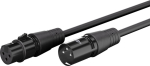 Wentronic Goobay XLR kabel 3-pin he to she 1 m Sort