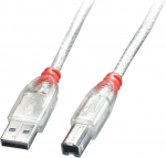 LINDY USB 2.0 Type of cable A/B transparent M/M 5m