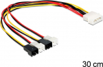 DELOCK Molex power cable 4Pin -> 4x 2Pin L&uuml;fter St/St 0.30m