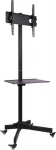 Techly Mobile stand LCD/LED 23-55cali adjustable with shelf, czarny
