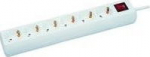 MicroConnect 6-way Schuko Power Strip 5M, With ON/OF switch and