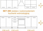 Topeshop KUCHNIA SET 200 BIEL kitchen/dining room furniture set
