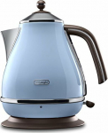 De'Longhi Icona Vintage KBOV 2001.AZ blue - Moc [W]: 2000 | Capacity [l]: 1.7 | Hidden heating element: tak | Color: blue | Filter: tak | Rotating base: tak