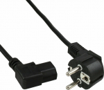 Power Cable InLine 60pcs. Bulk Pack &reg; Power cable, CEE7/7 angled to IEC-C13 left angled, black, H05VV-F, 3x0.75mm&sup2;, 0.5m