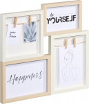 Hama Kiruna, MDF-plates, Eiche, Wei&szlig;, Multi-photo frames, Wand, Rectangular, Modern