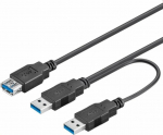 Kabel USB PremiumCord USB-A - 2x USB-A Czarny (ku3y02)