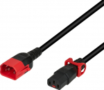 EFB Elektronik Dual-Lock power extension cord C14 - C13 IEC Lock schwarz - Kabel - Verl&auml;ngerungskabel