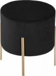 Atmosphera Black pouf on gold legs Black Velvet
