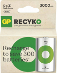 GP Batteries rechargeable batteries, D (HR20), 1.2V, 3000 mAh, GP, cardboard box, 2-pack, ReCyko