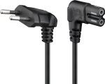 Wentronic Goobay type C, CEE 7/16 - C7 - power cord with angle connectors, 1 m