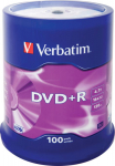 DVD+R Verbatim 100 szt - DVD+R, 4.7GB, 16x, package cake 100szt