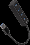 AXAGON HUE-M1A 4x USB3.2 Gen 1 MINI hub, metal, 20cm USB-A cable