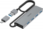 Hama Hub Multiport | 4x USB 3.2 Gen 1, 5 Gbit/s, | power supply and adapter USB-C - multiport | USB-C | 4 ports