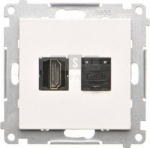Contact-Simon TGHRJ45.01/111 Simon 55 Gniazdo HDMI + RJ45 kat.6. (module) White mat TGHRJ45.01/111