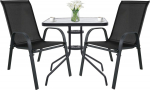 LEOBERT Square table ISLAND 60cm + 2x SOFIA chair black