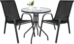 LEOBERT Round table ISLAND 60cm + 2x SOFIA chair black