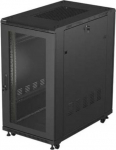 Lanberg Standing rack installation cabinet 19" 22U 600x1000 black perforated door ( flat pack)