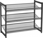LEOBERT Black metal industrial shoe rack 3 shelves 7430.762.8 cm