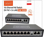 Switch Port Splitter 10 Ports 8 POE 2 LAN Ethernet RJ45 do Kamer IP Zenwire 1028