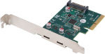 Lanberg PCI-Express X1 Card to 2X USB-C 3.2 GEN 2X1 Low profile | PCE-UC3-002