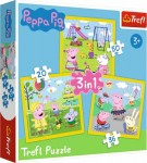 Trefl Puzzle 3w1 Peppa Pig - Happy day Peppy