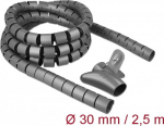 Delock Spiral Hose with Pull-in Tool 2.5 m x 30 mm grey