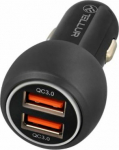 Tellur Dual USB Car Charger With QC 3.0, 6A black