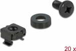 Delock Mounting Kit for Network Cabinet 20 pieces black