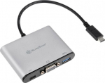 SilverStone SST-EP06C - USB 3.1 Typ-C auf VGA/USB Type C/USB Type A Adapter Hub