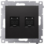 Contact-Simon Simon 54 Twin computer socket RJ45 category 6 z with an anti-dust cover (module) czarny mat D62.01/49