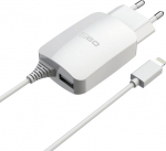 2GO Ladeger&auml;t 12W Lightning + 1x USB, Kabel 1.4m, wei&szlig;