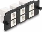 Delock Patch panel adapter - Rack mountable - CAT 6a - RJ-45 - Schwarz, wei&szlig; - 1U - 48.3 cm (19")