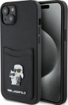 Karl Lagerfeld Saffiano Cardslot Karl&Choupette Metal Pin Back Case for Apple iPhone 15