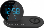 Blaupunkt Radiobudzik FM PLL/Alarm/USB/CR85BK CHARGE/Wireless charging/Internal temperature/Outside/czarny