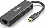 Adapter CHOETECH USB Type-C to 1x RJ-45, 3x USB Type-A