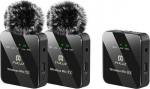 Puluz PU3154B Wireless Lavalier Microphone 2 TX + 1 RX
