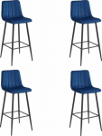 Leobert POZZA stool - velvet garnet / black legs x 4