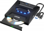 Unitek external recorder DVD/CD, Hub USB 5Gbps, czytnik kart SD T1037A01