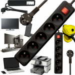 Bounn Power Strip BOUNN Power Strip zasilaj&Auml; ca antyprzepi&Auml; Qualitative 5 sockets 3 m czarna 16A