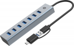 CONCEPTRONIC 7-Port Hub USB-A3.0/-C Adap.->7xA3.0 o.Netz. gr