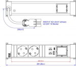 Bachmann Power Frame m 2xCEE7/3 1xCM 1xUSB A/C 22W 0.2m