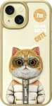 Triotronik Nimmy case iPhone 15 6.1'' khaki Cool&Cute 2.0 Cat