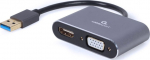 Gembird Adapter z USB on HDMI+VGA szary