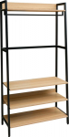 Hallway shelf LAVINIA 84x40xH169cm, ash/black
