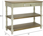 Side table SAMIRA 97x35xH80.5cm, antique white/natural